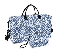 Bolsa de lona con correa ajustable para el hombro, bolsa de mano con correa ajustable para deportes, juego de 2 piezas, Patrón geométrico plano Liberty Pattern