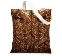 Bolsa de lona con diseño de árbol de otoño para compras, 13 x 15 pulgadas, vintage, otoño, naturaleza, bosque, arce, reutilizable, para mujeres, paisaje, pintura estética, decoración de regalo