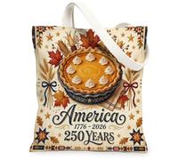 Bolsa de lona con diseño de calabazas para mujer, diseño de hojas rústicas, trigo, Acción de Gracias, color marrón, lavable, reutilizable, para compras, Marrón, 13x15 Inch