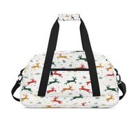 Bolsa de lona con diseño de ciervo de alce y copo de nieve para mujeres, hombres, niños y niñas, bolsa de viaje para fin de semana, bolsa de viaje de 24 L, bolsa de deporte para gimnasio, bolsa de