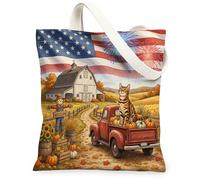 Bolsa de lona con diseño de gato de Bengala para ir de compras, 13 x 15 pulgadas, bolsa de comestibles reutilizable para mujer, diseño estético de cosecha de campo, decoración de regalo