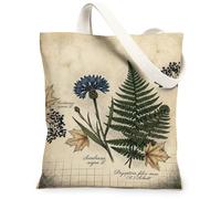 Bolsa de lona con diseño de helecho, botánica, natural, hojas, primavera, verde, mercado, 13 x 15 pulgadas, Verde, 13x15 Inch
