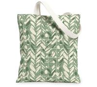 Bolsa de lona con diseño de hojas para mujer, moderna, minimalista, con diseño de pinceles, color verde primavera, lavable, reutilizable, ideas para compras, viajes, oficina, biblioteca, casual, 33 x
