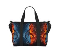 Bolsa de lona con diseño de llave de música Ice and Fire, se puede llevar cruzada o al hombro, adecuada para viajes y camping.