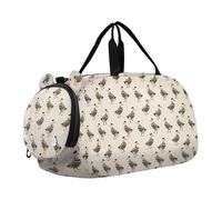 Bolsa de lona con diseño de lunares, color blanco roto y rayas con compartimento para zapatos, multifuncional, para fin de semana, para viajes, deportes, fitness y entrenamiento, bolso de viaje