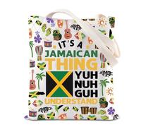 Bolsa de lona con diseño de raíces jamaicanas, regalo de cultura caribeña, con texto en inglés "It's A Jamaican Thing" Yuh Nah Guh Understand, Bolsa Jamaica Thing, 35*40cm