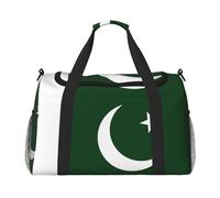 Bolsa de lona con estampado de bandera de Pakistán, bolsa de viaje para artículos personales, para aerolíneas, bolsas de fin de semana para mujer, bolsa deportiva
