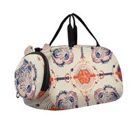 Bolsa de lona con estampado de cebra y purpurina arcoíris para niños, para pasar la noche, fin de semana, bolsa de lona para viajar, bailar, Animales lobo marrón tribal, Classic