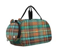 Bolsa de lona con estampado de cebra y purpurina arcoíris para niños, para pasar la noche, fin de semana, bolsa de lona para viajar, bailar, Tela a cuadros, verde y naranja, Classic