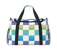 Bolsa de lona con estampado de cuadros arcoíris pastel para viajes, bolsa de viaje de fin de semana, bolsas de gimnasio para mujeres y hombres, bolsa de viaje para artículos personales