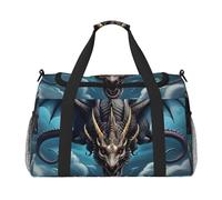 Bolsa de lona con estampado de dragón volador para viajes, bolsa de hombro para fin de semana, bolsa de deporte para gimnasio para hombres y mujeres