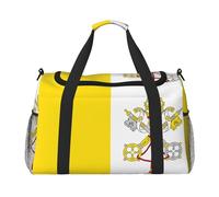 Bolsa de lona con estampado de la bandera del Vaticano para viajes, bolsa de hombro para fin de semana, bolsa de deporte para gimnasio para hombres y mujeres