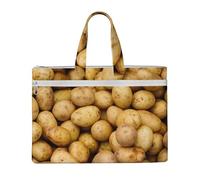 Bolsa de lona con estampado de patatas de jardín de gran capacidad para mujeres y hombres, documentos, oficina, viajes, compras