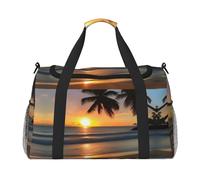 Bolsa de lona con estampado de puesta de sol para viajes, fin de semana, bolsa de noche, bolsa deportiva para gimnasio para hombres y mujeres