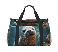 Bolsa de lona con estampado de Seal Pup, para viajes, fin de semana, para llevar al hombro, bolsa de deporte, gimnasio, para hombres y mujeres