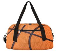 Bolsa de lona con estampado de textura de baloncesto para niños, bolsa de viaje deportiva naranja para niños, bolsa de viaje de fin de semana, bolsa de gimnasio deportiva para niños, regalos,