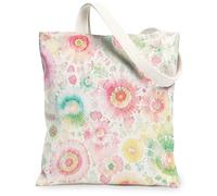 Bolsa de lona con flores para mujer, diseño floral, acuarela, pétalo, hoja, primavera, melocotón, lavable, reutilizable, bolsa de comestibles, ideas para exteriores, Melocotón, 13x15 Inch
