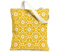 Bolsa de lona con flores para mujer, diseño minimalista moderno, pétalo, verano, amarillo, lavable, reutilizable, bolsa de mercado, ideas para compras, viajes, oficina, biblioteca, casual, 13 x 15