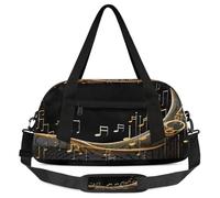 Bolsa de lona con música abstracta para niños, niñas, adolescentes, notas musicales, deportes, gimnasio, viajes, gimnasia, baile, ballet, multicolor