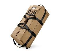 Bolsa De Lona con Ruedas Bolsa Plegable con Ruedas, Bolsas de Viaje universales Unisex, Almacenamiento Equipaje Impermeables, Bolsa Gran Capacidad para Viajes, Trabajo Y Ocio(Khaki)