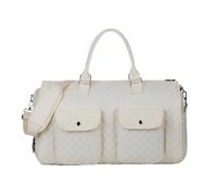 Bolsa De Lona con Ruedas Bolsas de Ropa con Ruedas, Bolsa Bolsa Viaje Compartimento for Zapatos Lona para Viajes, Trabajo Y Ocio(Beige)