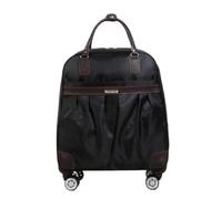 Bolsa De Lona con Ruedas Bolso de Equipaje Viaje for Mujer, Bolsos con Ruedas for niñas, Maleta Oxford Impermeable for Cabina para Viajes, Trabajo Y Ocio(Black,S)