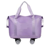 Bolsa De Lona con Ruedas Equipaje Extensible con Rueda Universal, Gran Capacidad, separación de Ropa Seca y húmeda, Bolsa Viaje for Fitness, Equipaje Ligero para Viajes, Trabajo Y Ocio(Purple)