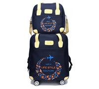 Bolsa De Lona con Ruedas Moda Mujer Bolso con Ruedas Conjunto de Bolsas Equipaje Maleta Impermeable Viaje Bolsa para Viajes, Trabajo Y Ocio(Blue)