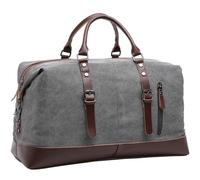 Bolsa de lona de 40 a 50 L, bolsa de viaje de gran capacidad, bolsa de lona multifuncional para hombro, mano y cruzada, bolsa de fin de semana para hombres y mujeres, gris, Bolsa de viaje