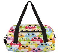 Bolsa de lona de baile para niñas, diseño de búho, lindo animal pájaro, para niños, pequeña durante la noche, fin de semana, bolsa de viaje, bolsa deportiva de gimnasia, Cartoon Owl, 18.4L x 7.8W x