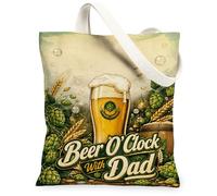 Bolsa de lona de cerveza para mujer, para verano, casual, lúpulo, trigo, verde, lavable, reutilizable, estética, para ir de compras, Verde, 13x15 Inch