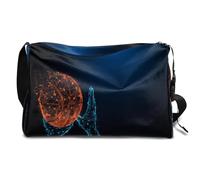 Bolsa de lona de cuero abstracto de mano de baloncesto para hombre, mujer, niños y niñas, fin de semana de baloncesto, bolsa de gimnasio, bolsa de viaje, bolso cruzado de un solo hombro, color, 18.5L,