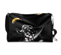 Bolsa de lona de cuero con diseño de mono espacial para hombre, mujer, niños y niñas, mono fin de semana durante la noche, deportes, gimnasio, bolsa de viaje, bolso cruzado de un solo hombro, color,