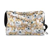 Bolsa de lona de cuero con patrón de perro Corgi para hombre, mujer, niños y niñas, perro fin de semana durante la noche, deportes, gimnasio, bolsa de viaje, bolso cruzado de un solo hombro, color,