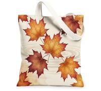 Bolsa de lona de hoja de arce para mujer, diseño de hojas de otoño natural, remolino, otoño, naranja, lavable, reutilizable, ideas para Ou, Naranja, 13x15 Inch