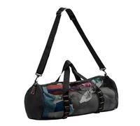Bolsa de lona de malla cilíndrica, bolsa de lona plegable de malla para playa, natación, equipo deportivo de gran capacidad para buceo, Black, Refer to description, Unisex