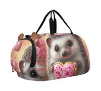 Bolsa de lona de mano para niños, fin de semana, bolsa de lona para viajes, baile, lindo regalo de dona de zorro, Adorable galleta de amor de erizo, Classic