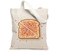 Bolsa de lona de pan para mujer, divertida y casual con puntos de verano, beige, lavable, reutilizable, con gráficos, ideas para viajes, trabajo, compras, librería, 13 x 15 pulgadas