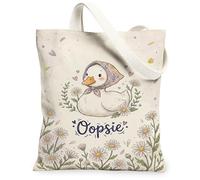 Bolsa de lona de pato para mujer, diseño de corazones de crisantemo, primavera, pastel, lavable, reutilizable, ideas para compras, viajes, oficina, biblioteca, casual, 33 x 38 cm