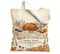 Bolsa de lona de pavo, rústica, tradicional, hojas de manzanas, bolsa estética, color marrón, 33 x 38 cm, Marrón, 13x15 Inch