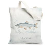 Bolsa de lona de pescado para mujer, burbujas de agua tranquilas de la naturaleza, color azul, lavable, reutilizable, bolsas de comestibles, ideas para viajes y trabajo, Azul, 13x15 Inch