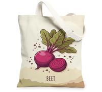 Bolsa de lona de remolacha para mujer, hojas de naturaleza orgánica, cosecha de tierra, color violeta, lavable, reutilizable, pequeñas bolsas de mano, ideas para viajes al aire última intervensión