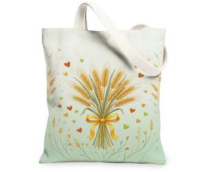 Bolsa de lona de trigo, diseño rústico de corazones, color verde, 33 x 38 cm, Verde, 13x15 Inch