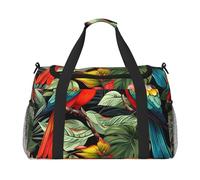 Bolsa de lona de viaje con diseño de hojas de palmera, diseño floral tropical, para gimnasio, para hombres y mujeres, equipaje de mano ligero para entrenamiento y vacaciones
