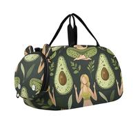 Bolsa de lona de viaje con diseño de peces, color azul oscuro y rojo, verde aguacate divertido, Classic