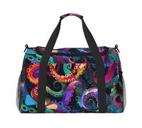 Bolsa de lona de viaje con diseño de tentáculos de pulpo, para el gimnasio, durante la noche, para hombres y mujeres, equipaje de mano ligero para entrenamiento, vacaciones