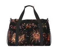 Bolsa de lona de viaje con estampado de fuegos artificiales de explosión, bolsa de transporte de 19.7 x 13 x 10.2 pulgadas, elegante bolsa para gimnasio