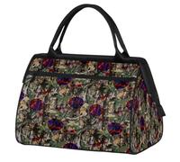 Bolsa de lona de viaje para atletas de baloncesto para mujeres, hombres, niños y niñas, camuflaje de bosque abstracto, bolsas de noche de 24 L, bolsa de cabina para deportes, gimnasio, yoga, color, 24