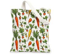 Bolsa de lona de zanahoria para mujer, primavera fantasía de rábano, trébol verde primavera, lavable, reutilizable, para uso diario, ideas para viajes al aire última intervensión, día de trabajo
