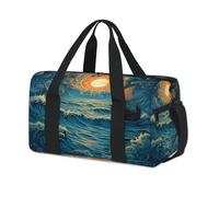 Bolsa de lona deportiva 3D Ocean Vintage Ship para fin de semana, bolsa de noche, casual, viajes, gimnasio, bolsa de lona para niños, niñas, niños, mujeres y hombres